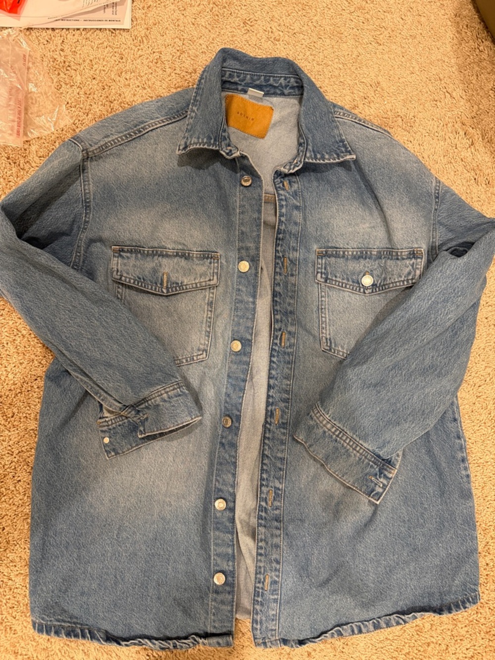Oversized denim shacket